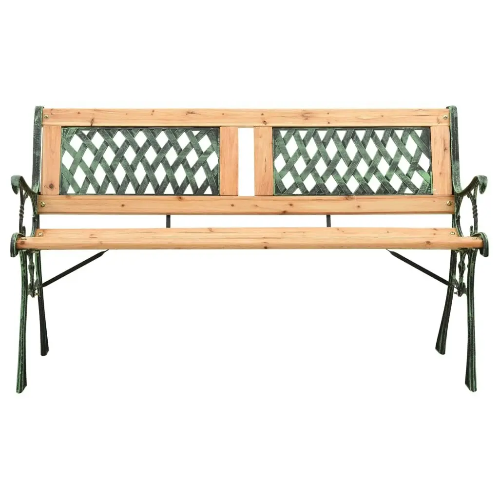 Garden Bench 122 cm Cast Iron and Solid Firwood 312033