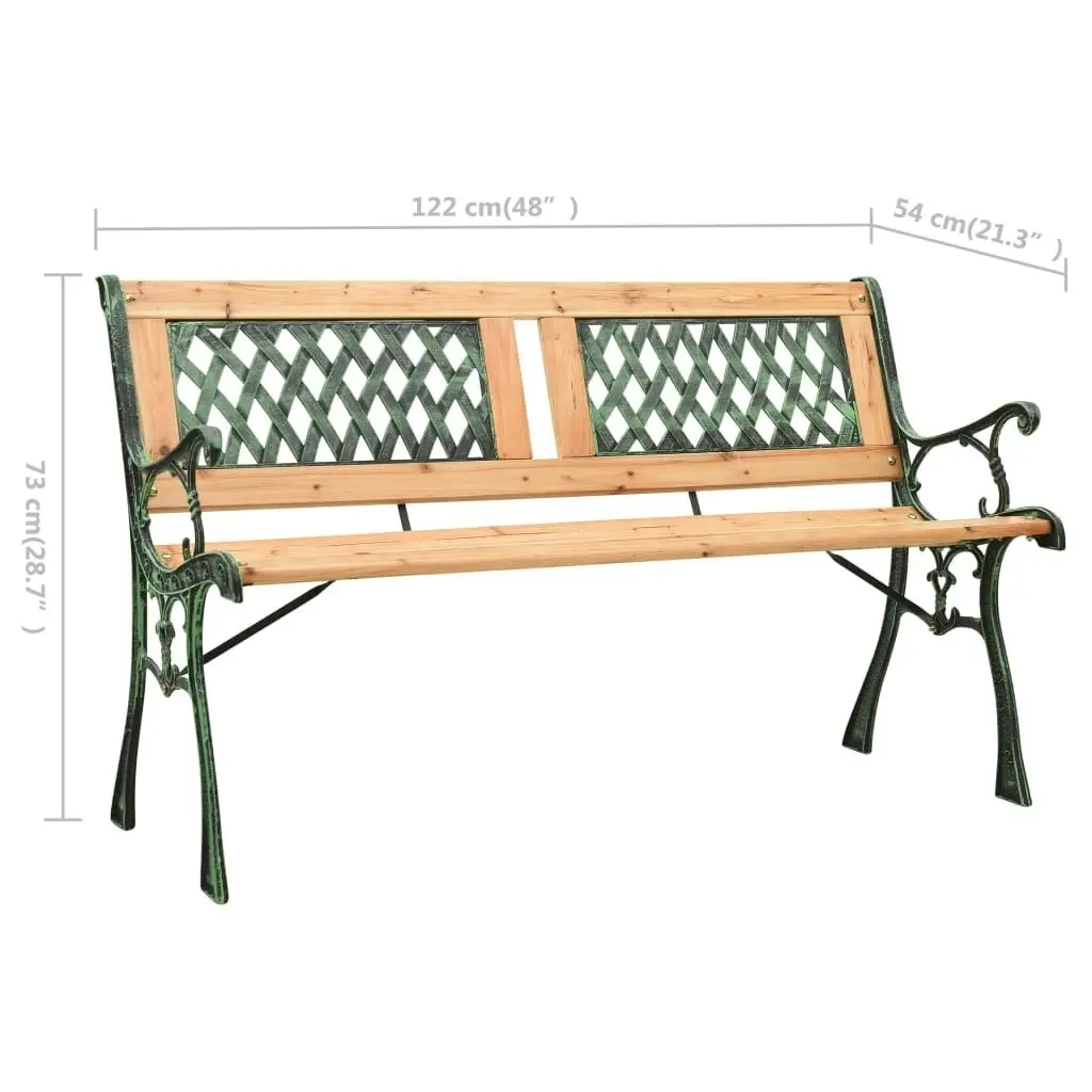 Garden Bench 122 cm Cast Iron and Solid Firwood 312033