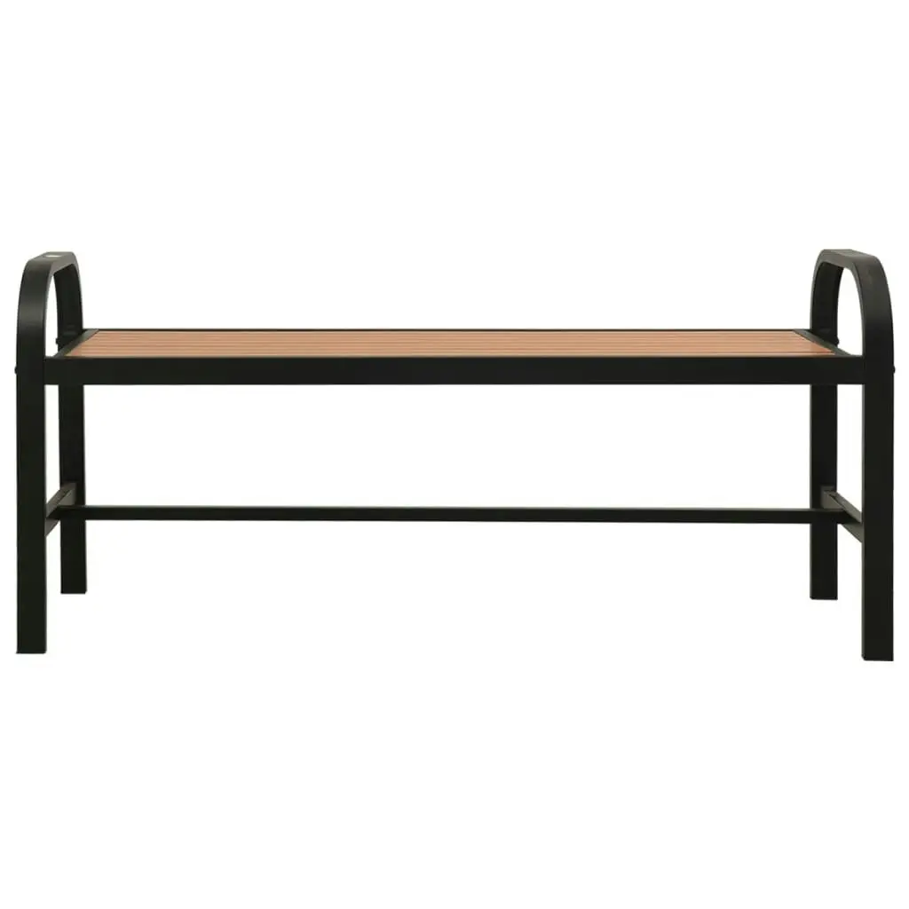 Garden Bench 124.5 cm Steel and WPC Brown and Black 317138