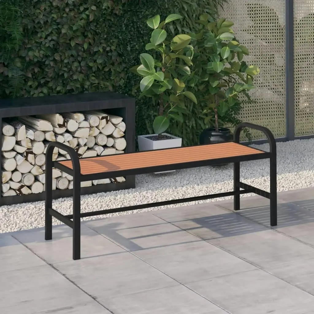 Garden Bench 124.5 cm Steel and WPC Brown and Black 317138