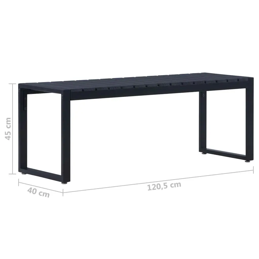 Garden Bench 120.5 cm PS Board Black 49492