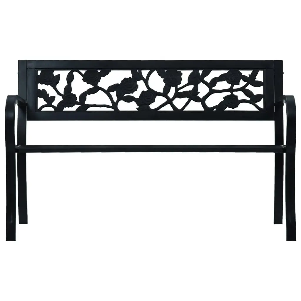 Garden Bench 125 cm Black Steel 47942