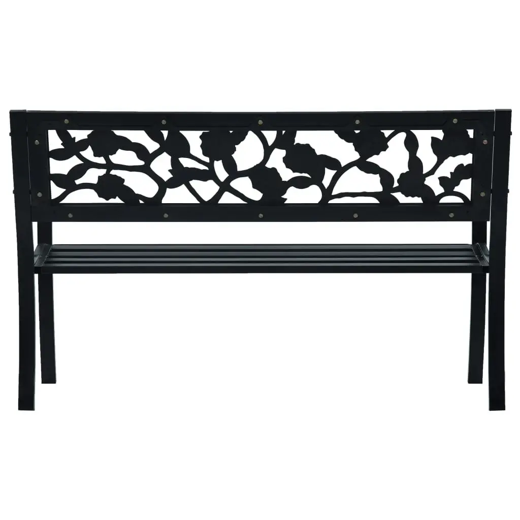 Garden Bench 125 cm Black Steel 47942