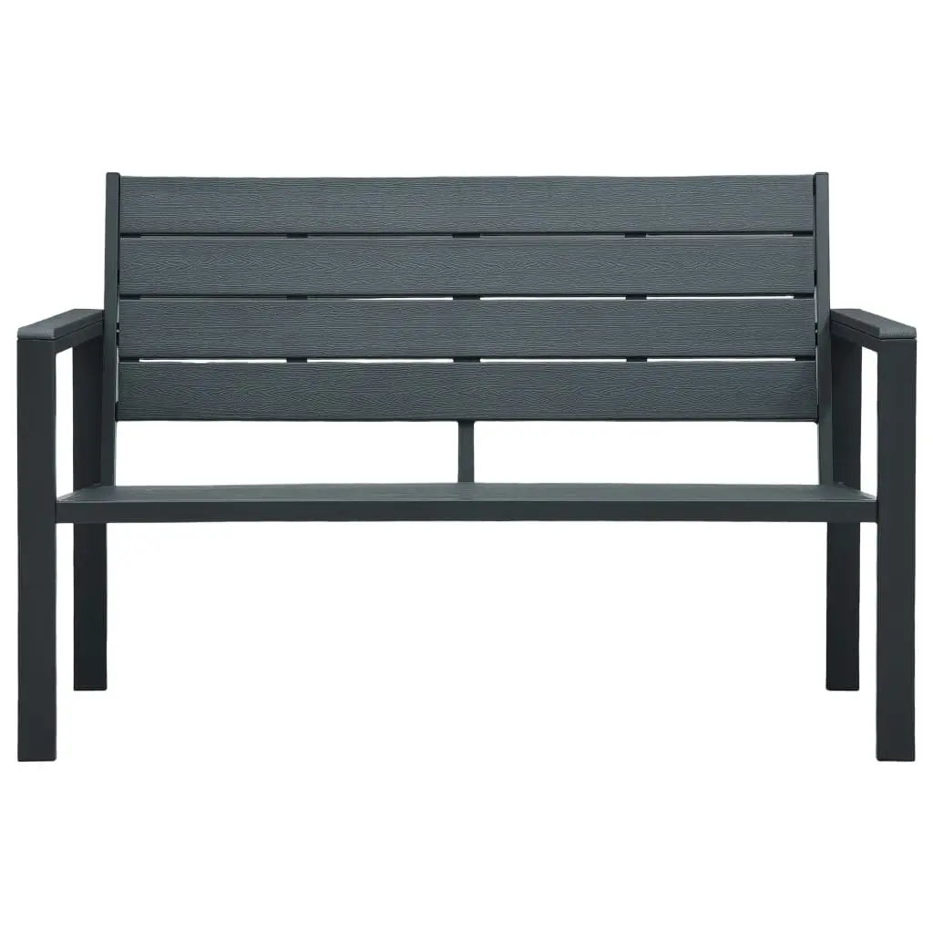 Garden Bench 120 cm HDPE Grey Wood Look 47874