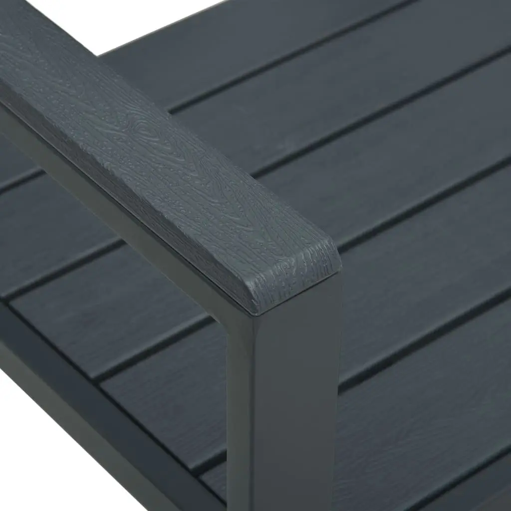 Garden Bench 120 cm HDPE Grey Wood Look 47874