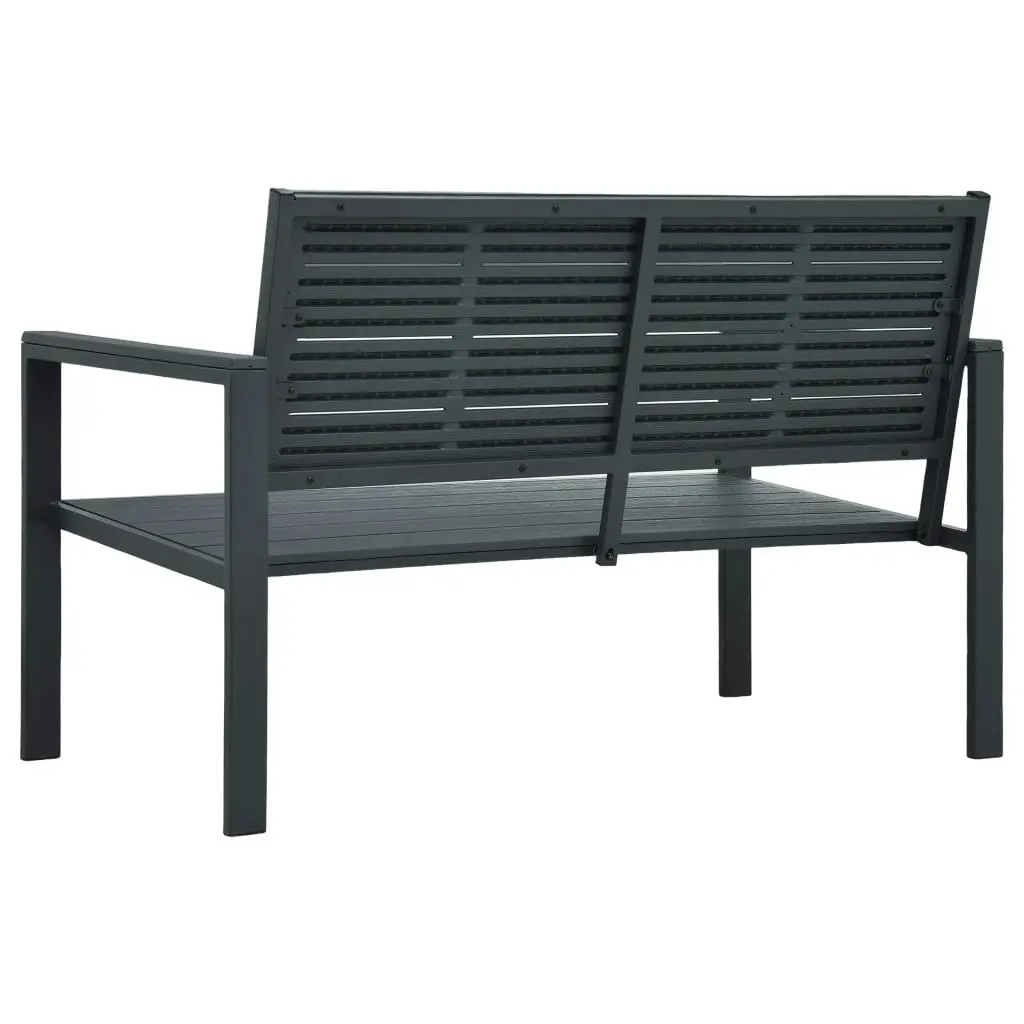 Garden Bench 120 cm HDPE Grey Wood Look 47874