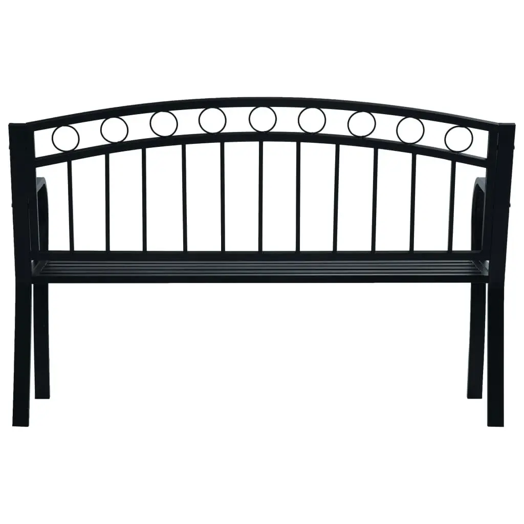 Garden Bench 125 cm Black Steel 47945