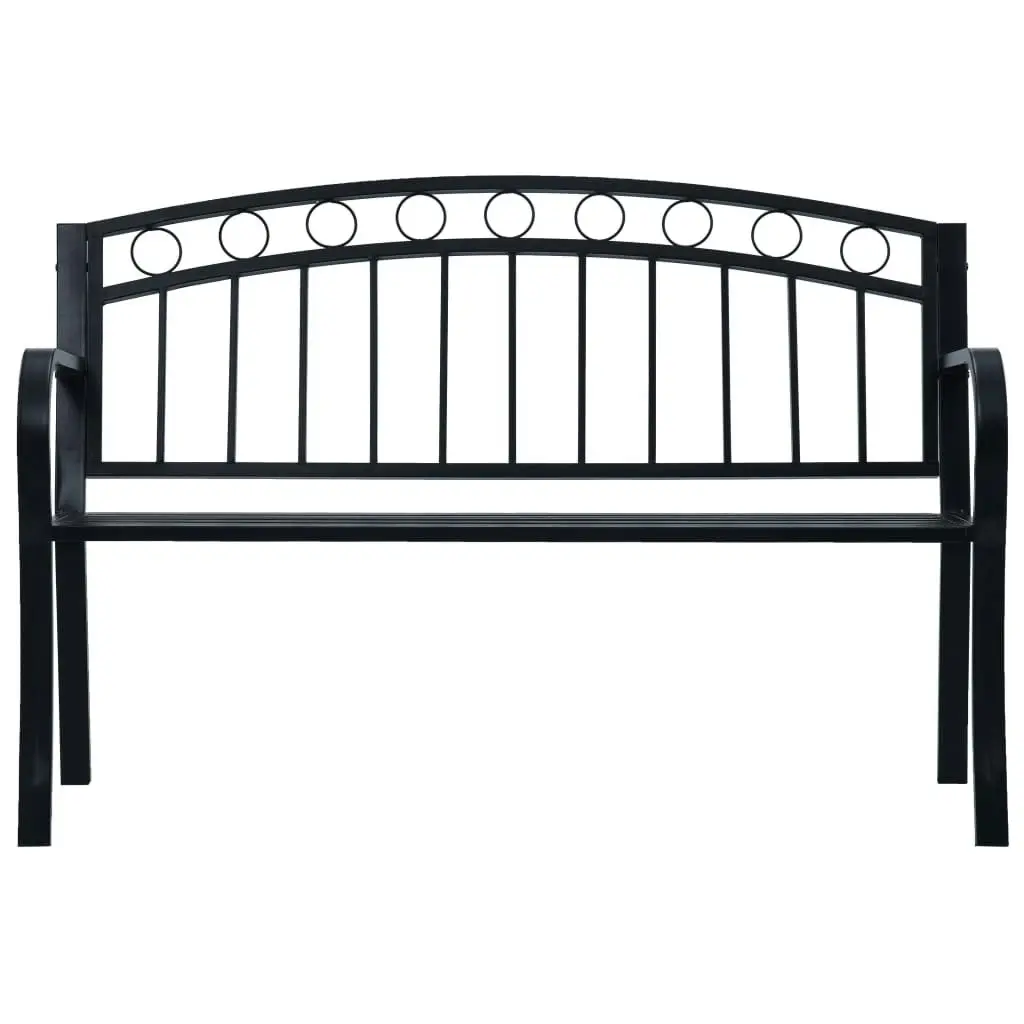 Garden Bench 125 cm Black Steel 47945