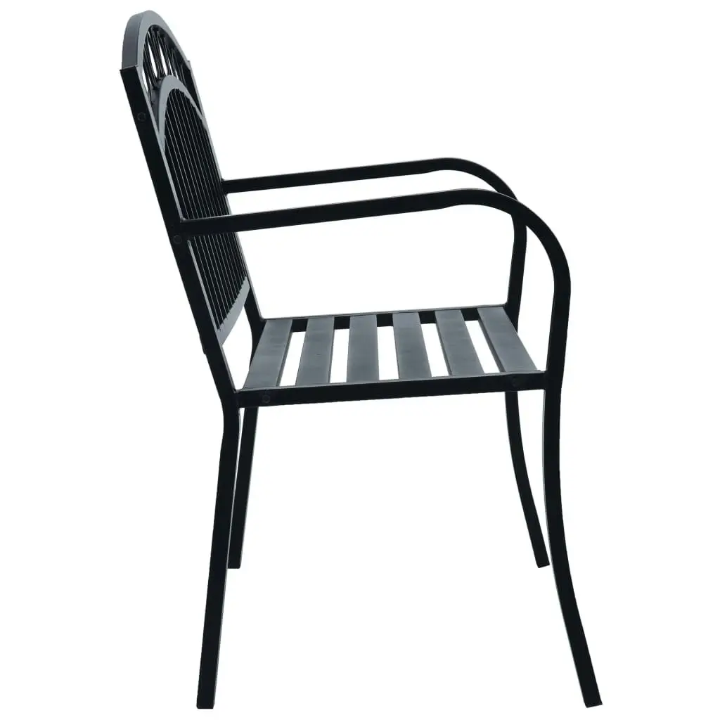 Garden Bench 125 cm Black Steel 47945