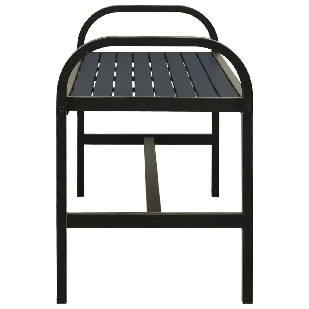 Garden Bench 124.5 cm Steel and WPC Black 317137