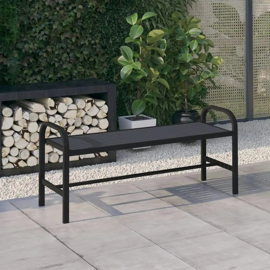 Garden Bench 124.5 cm Steel and WPC Black 317137