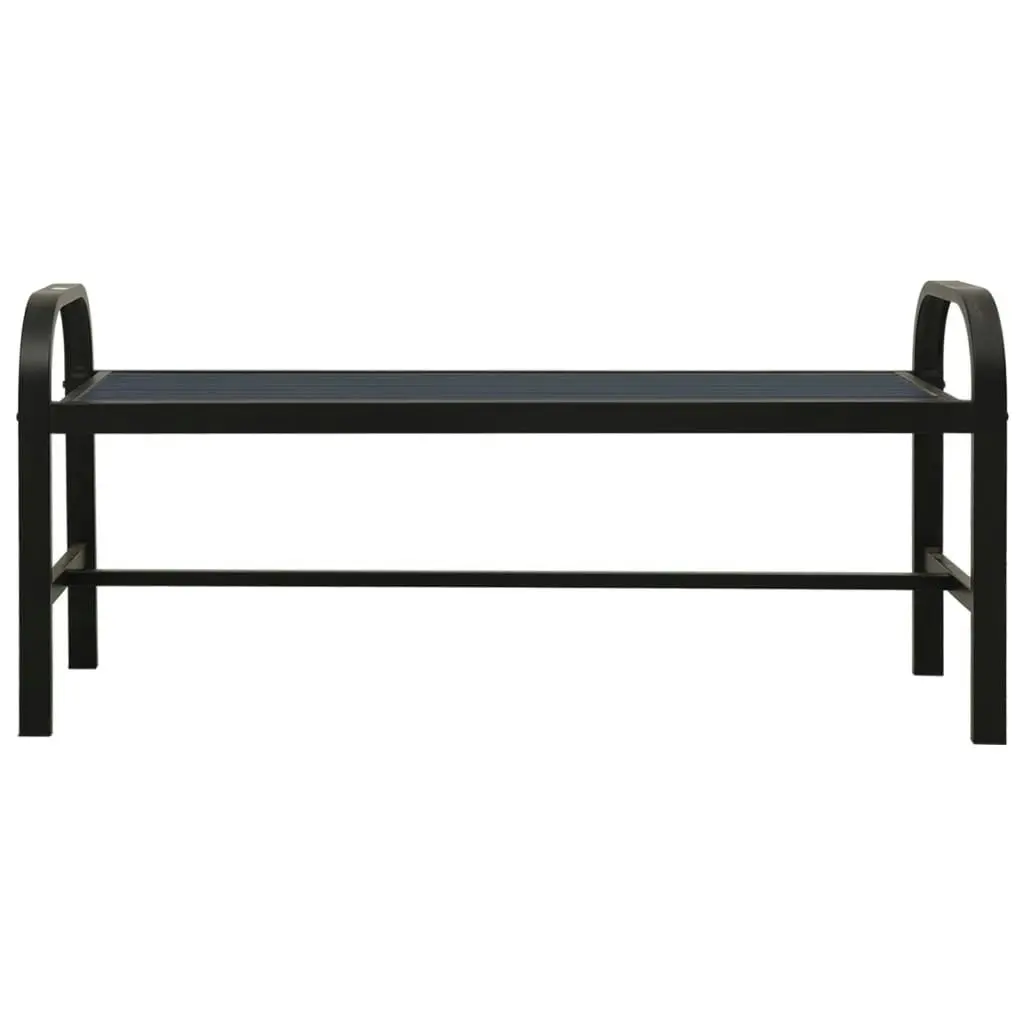 Garden Bench 124.5 cm Steel and WPC Black 317137