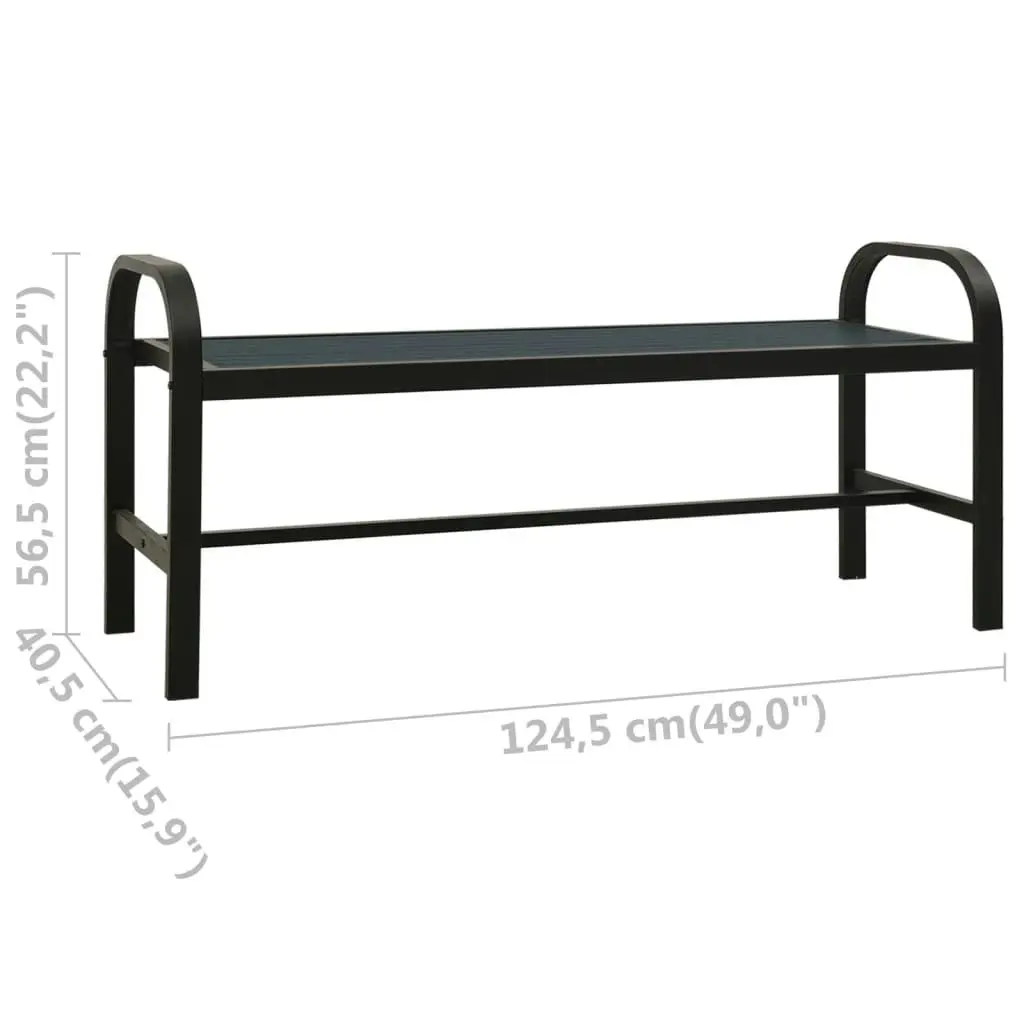 Garden Bench 124.5 cm Steel and WPC Black 317137