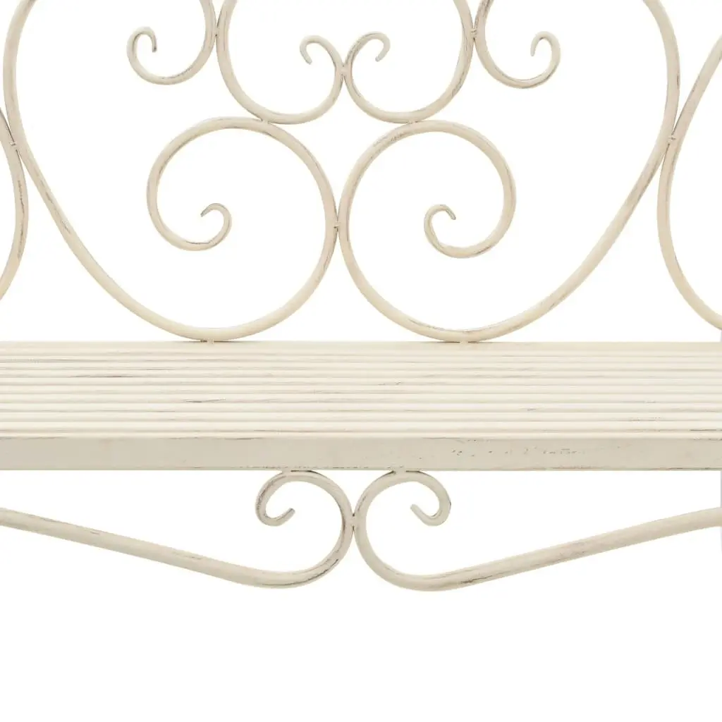 Garden Bench 132 cm Metal Antique White 45430