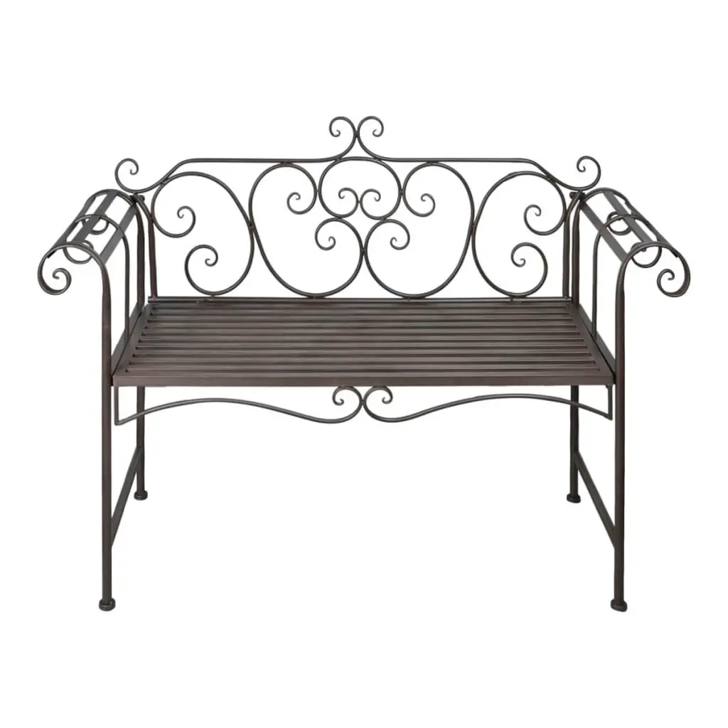 Garden Bench 132 cm Steel Antique Brown 40716