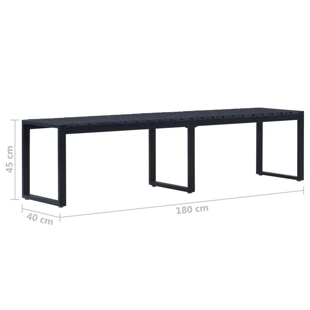 Garden Bench 180 cm PS Board Black 49493