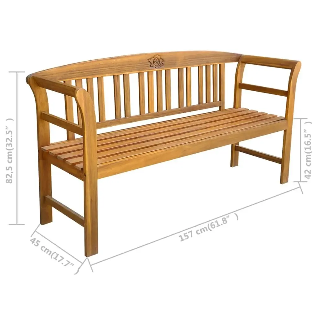 Garden Bench 157 cm Solid Acacia Wood 44131