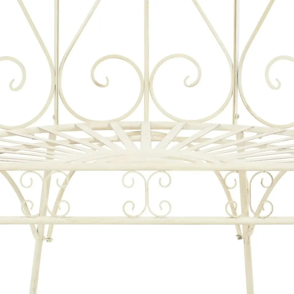 Garden Bench 95 cm Iron Antique White 45432