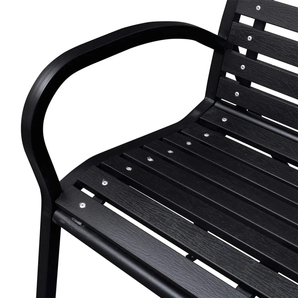 Garden Bench Black 116 cm Steel and WPC 319578