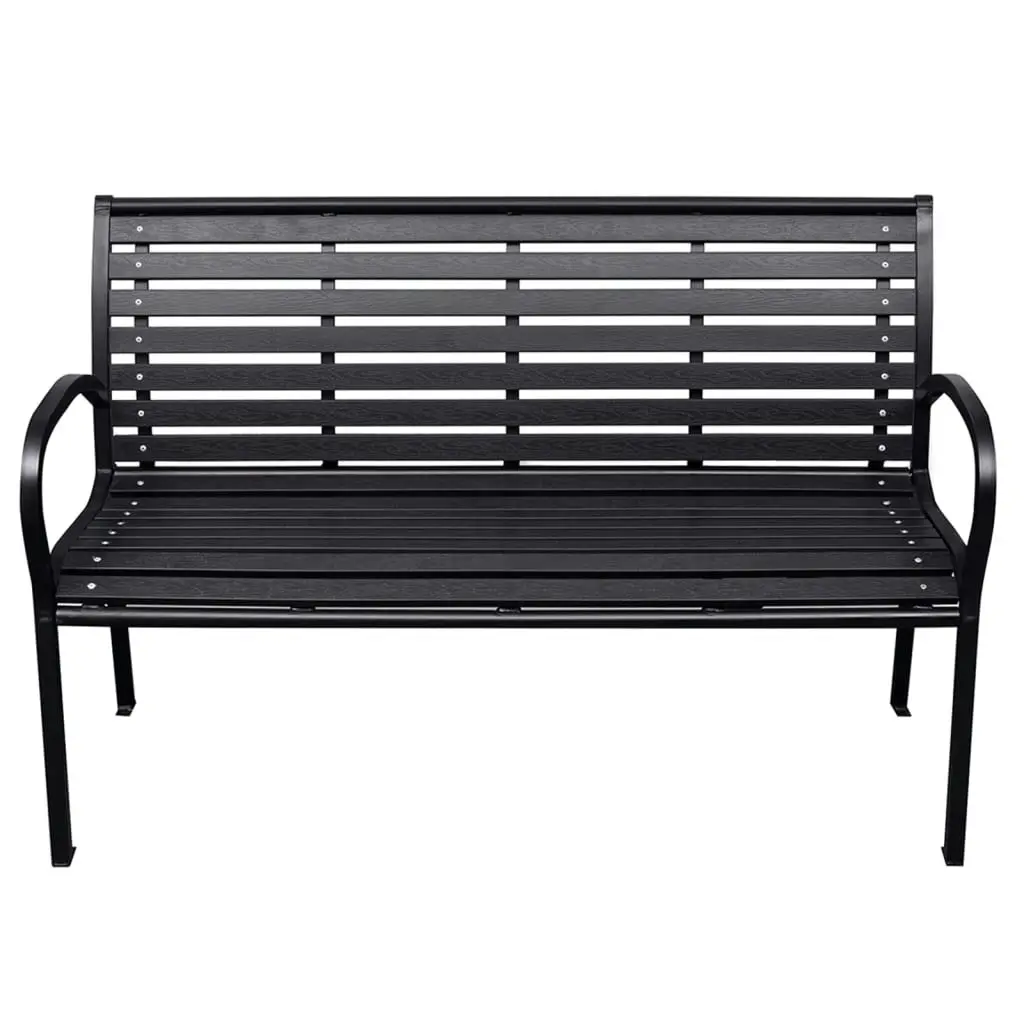 Garden Bench Black 116 cm Steel and WPC 319578