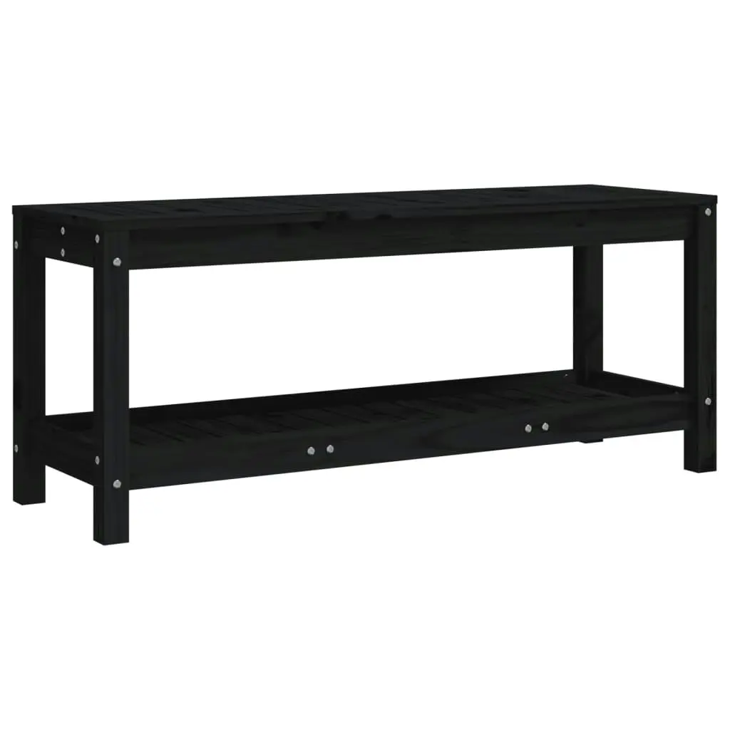 Garden Bench Black 108x35x45 cm Solid Wood Pine 832384