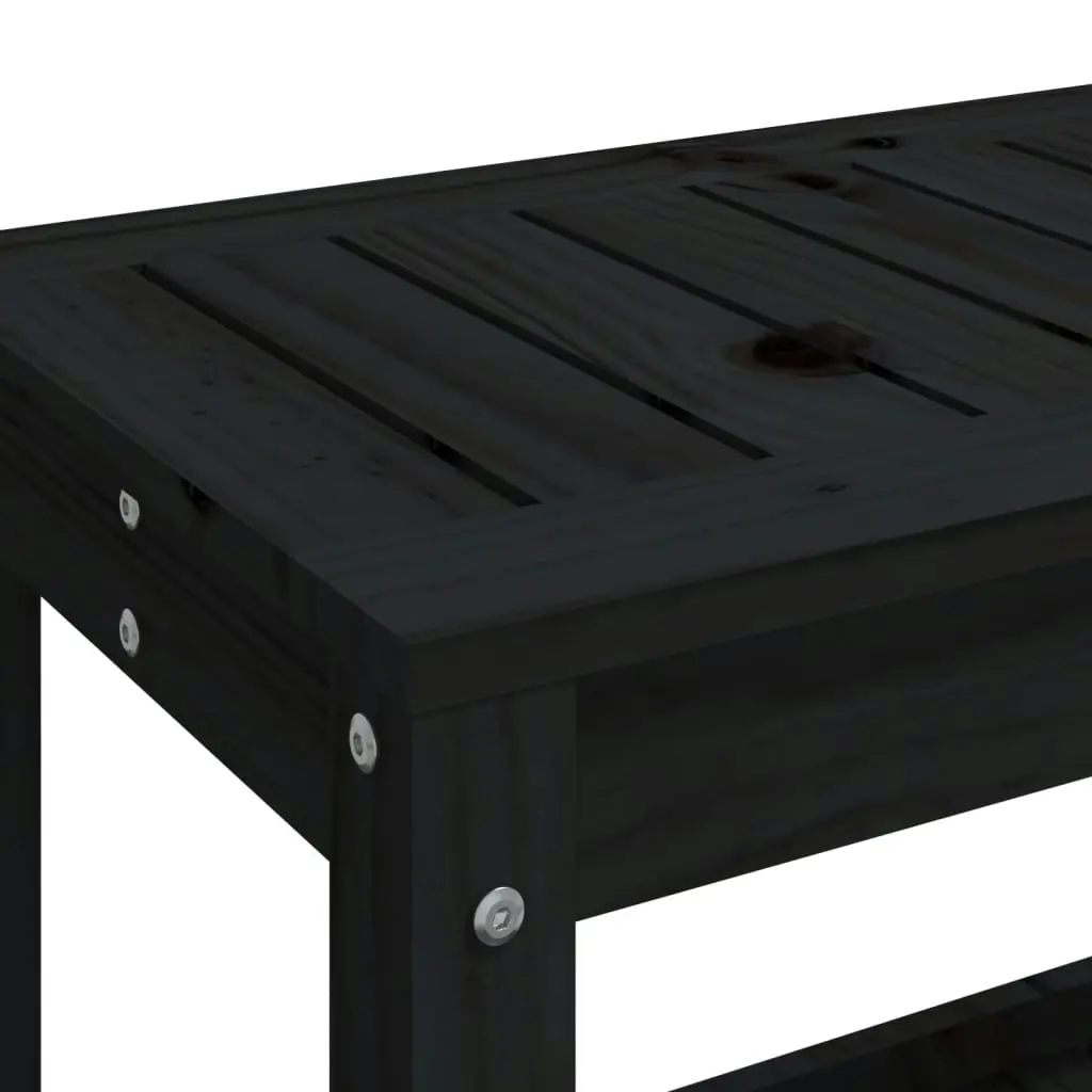 Garden Bench Black 108x35x45 cm Solid Wood Pine 832384