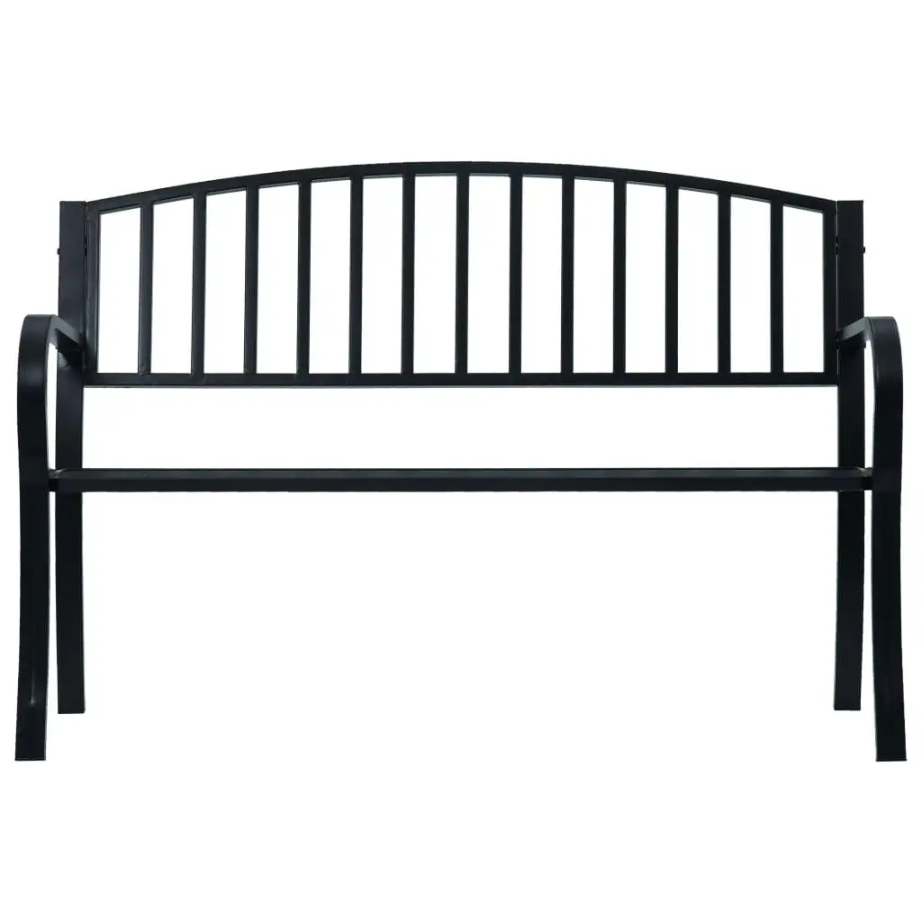 Garden Bench Black 120 cm Steel 319580