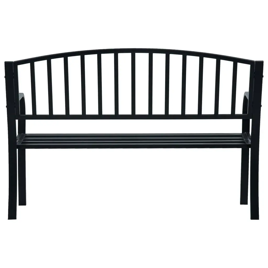 Garden Bench Black 120 cm Steel 319580