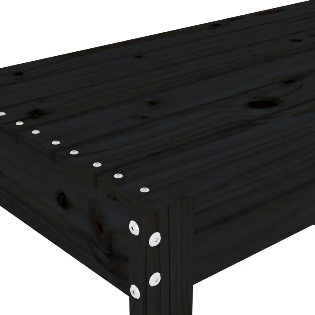 Garden Bench Black 110x38x45 cm Solid Wood Pine 825097