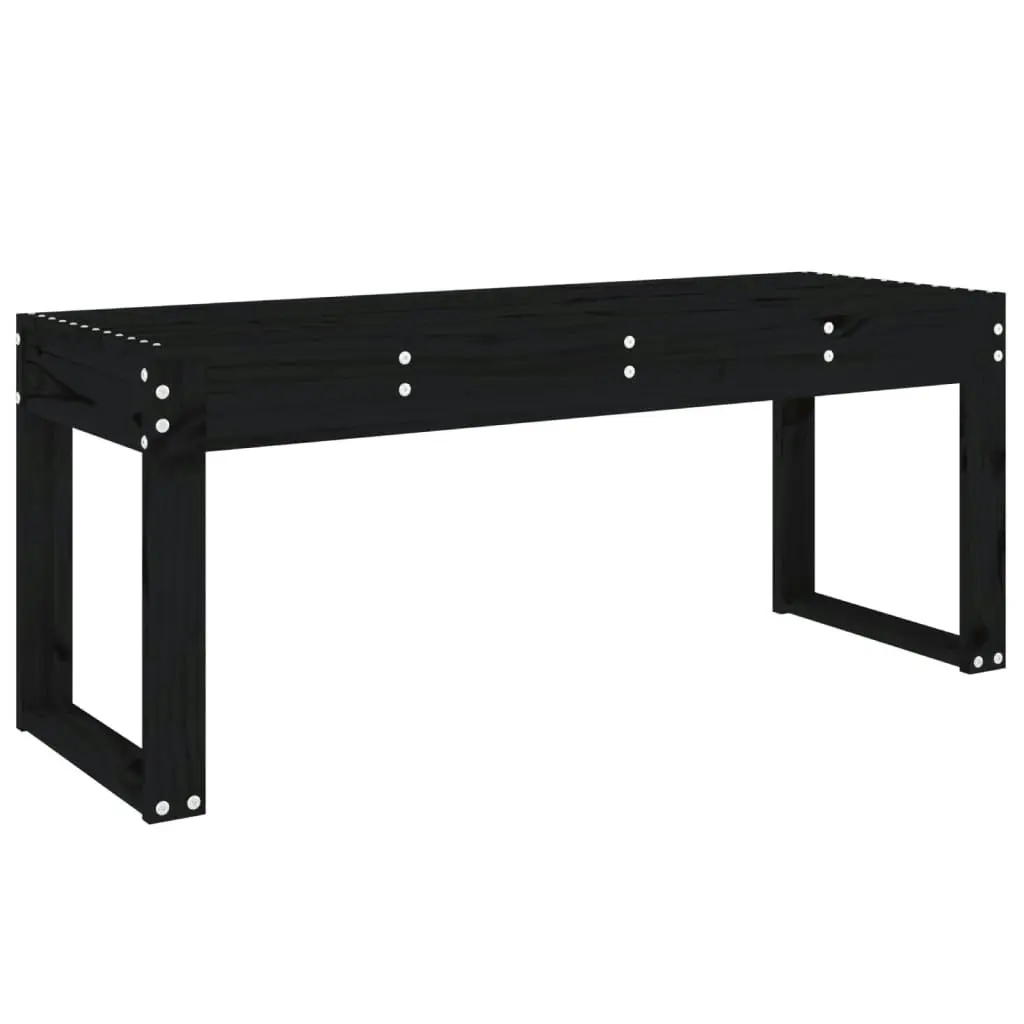 Garden Bench Black 110x38x45 cm Solid Wood Pine 825097