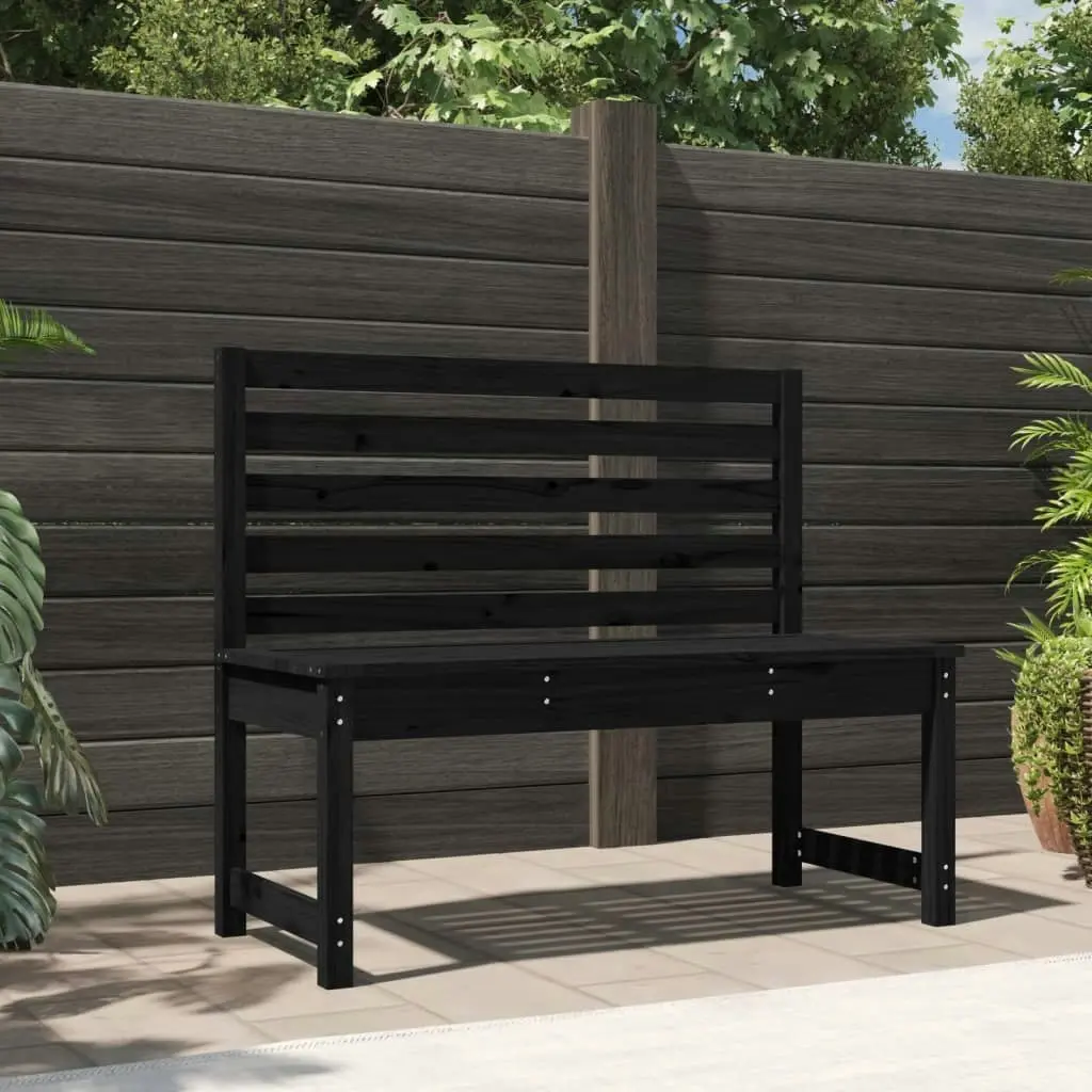 Garden Bench Black 109 cm Solid Wood Pine 824036