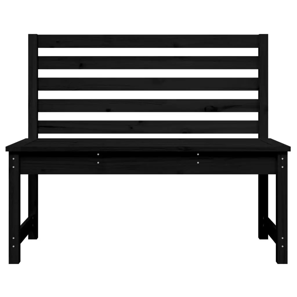 Garden Bench Black 109 cm Solid Wood Pine 824036