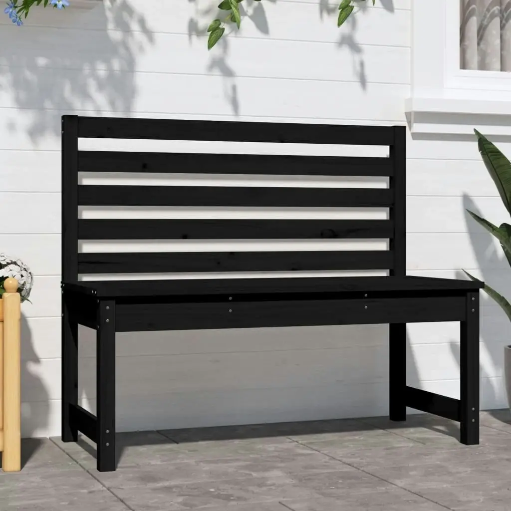 Garden Bench Black 109 cm Solid Wood Pine 824036