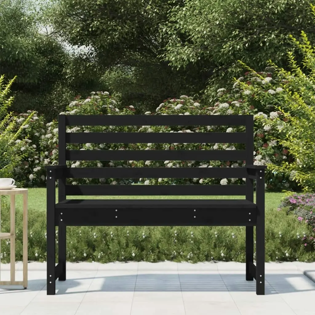 Garden Bench Black 109x48x91.5 cm Solid Wood Pine 824064