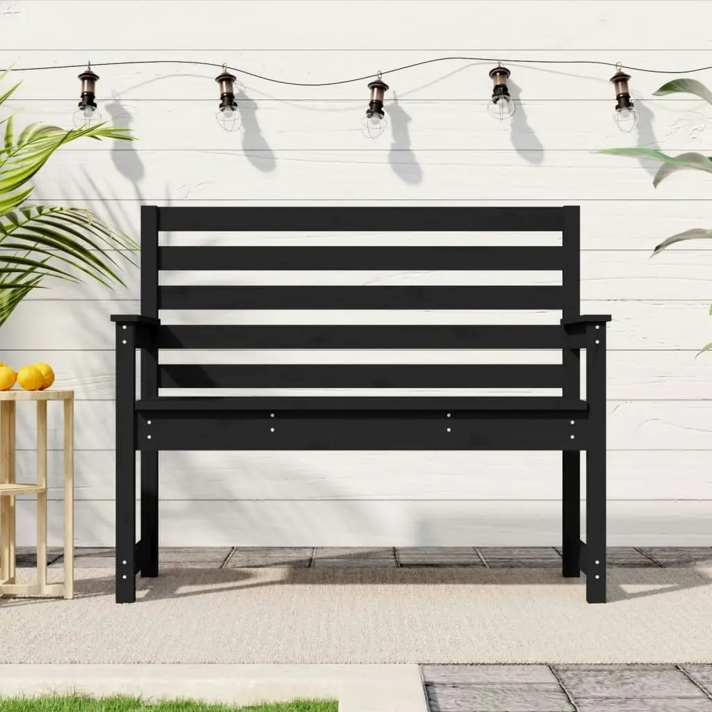 Garden Bench Black 109x48x91.5 cm Solid Wood Pine 824064