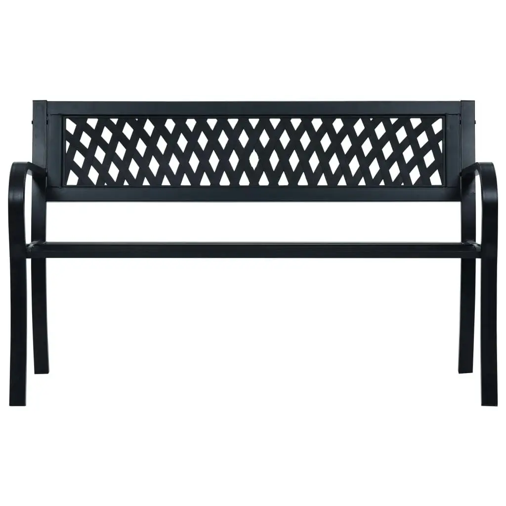 Garden Bench Black 120 cm Steel 319582