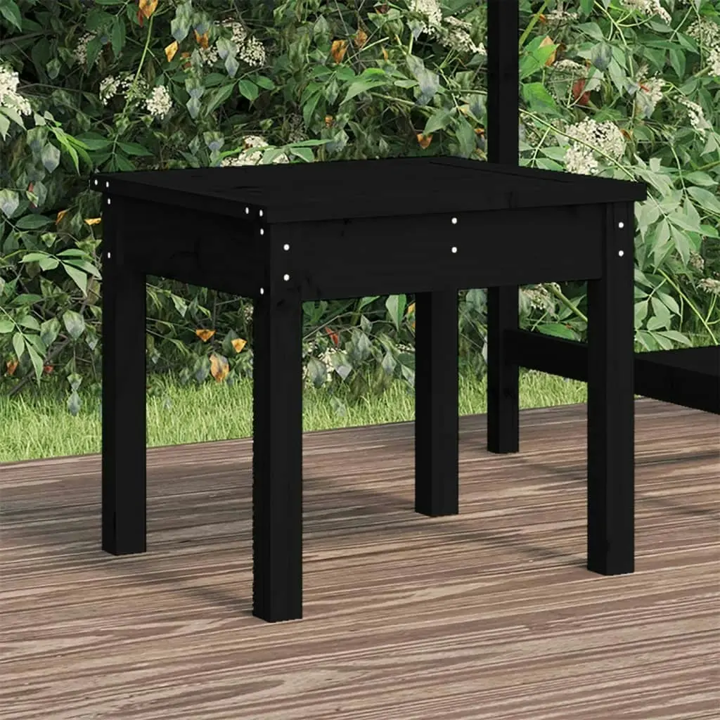 Garden Bench Black 50x44x45 cm Solid Wood Pine 823994