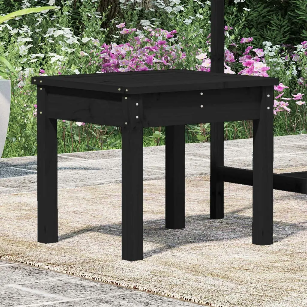 Garden Bench Black 50x44x45 cm Solid Wood Pine 823994