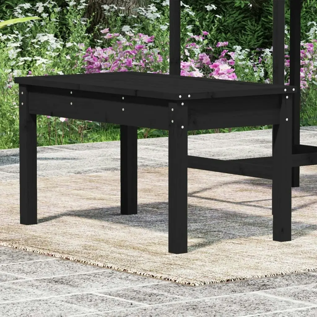 Garden Bench Black 80x44x45 cm Solid Wood Pine 824001