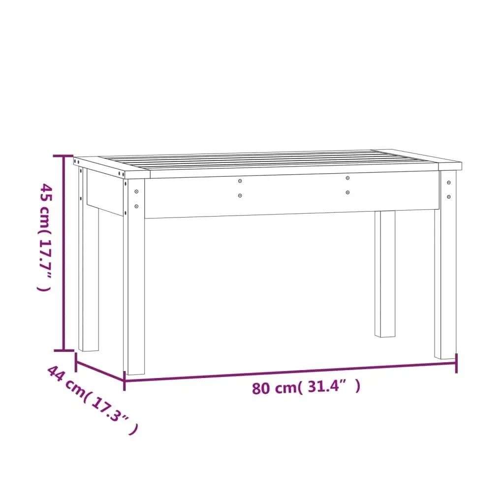 Garden Bench Black 80x44x45 cm Solid Wood Pine 824001