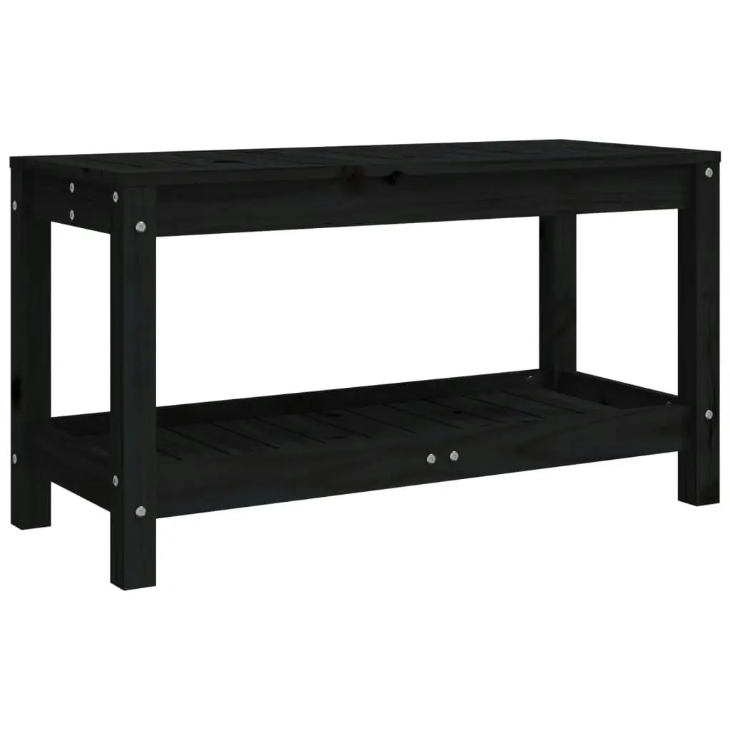 Garden Bench Black 82.5x35x45 cm Solid Wood Pine 832379