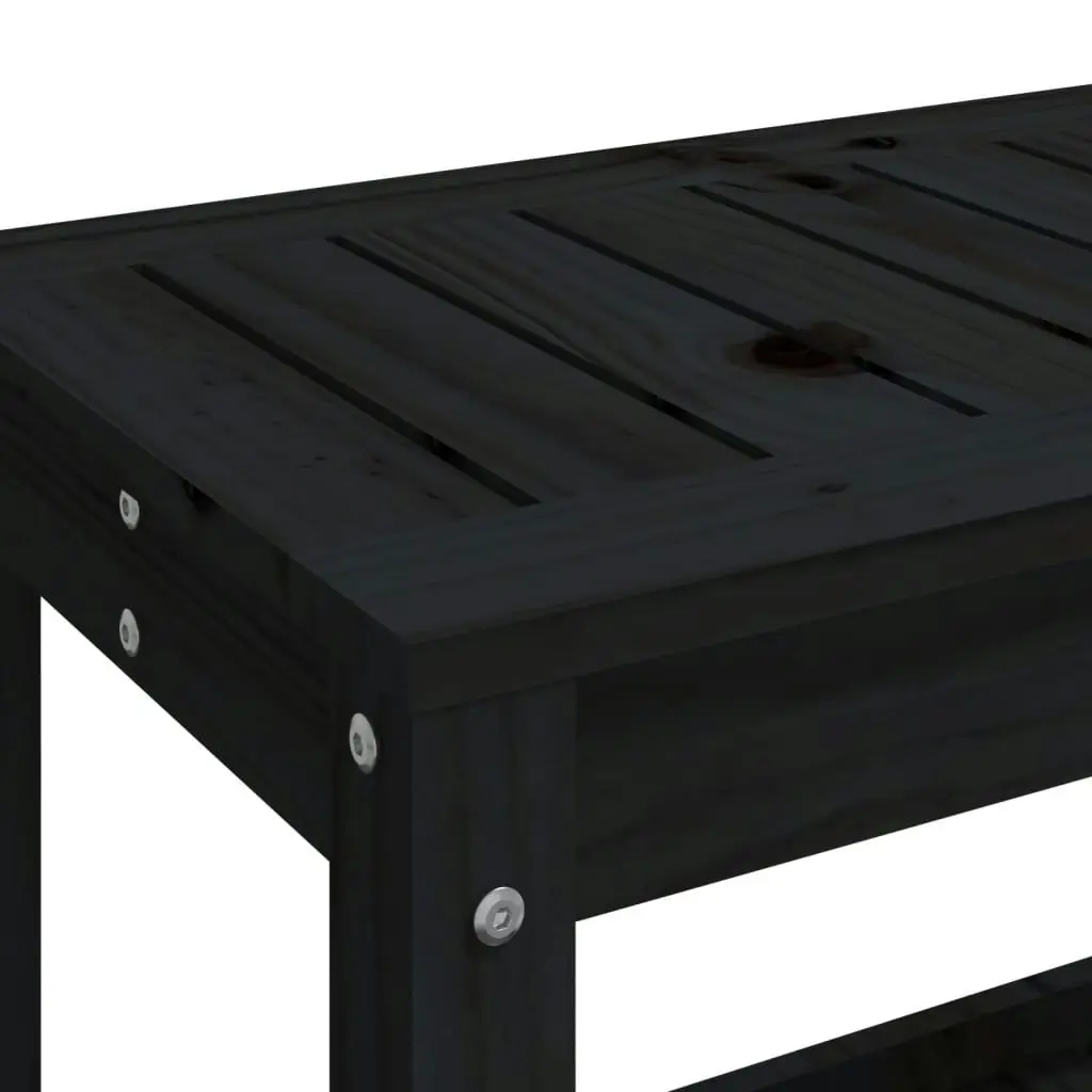 Garden Bench Black 82.5x35x45 cm Solid Wood Pine 832379