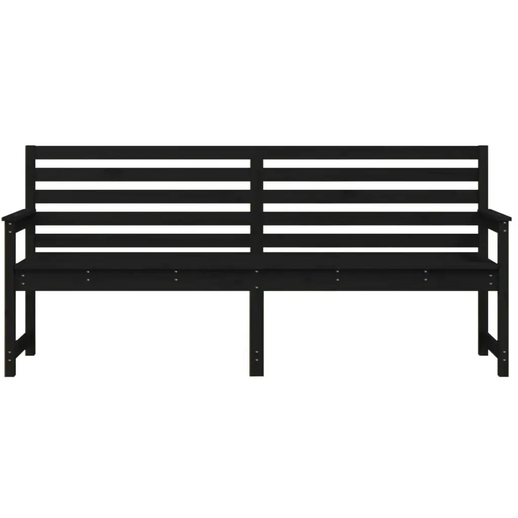 Garden Bench Black 203.5x48x91.5 cm Solid Wood Pine 824078