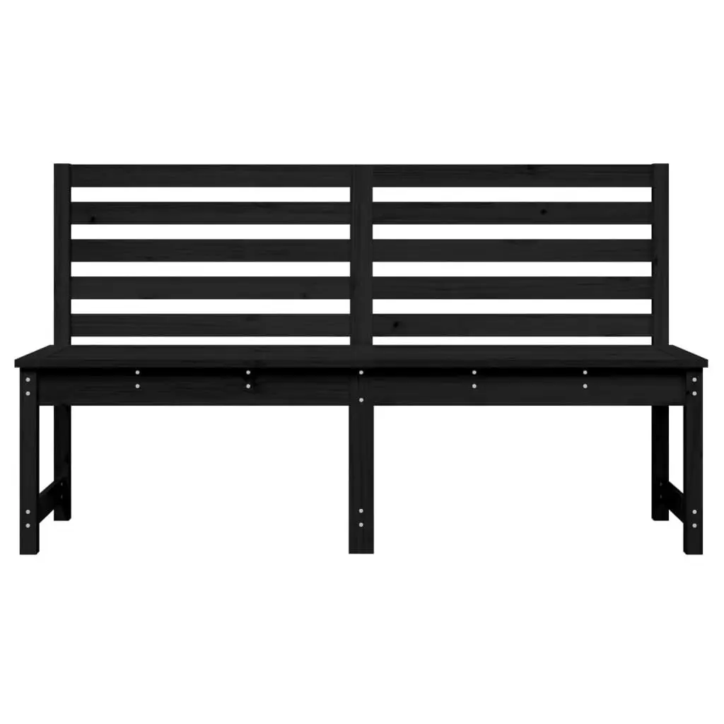 Garden Bench Black 157.5 cm Solid Wood Pine 824043