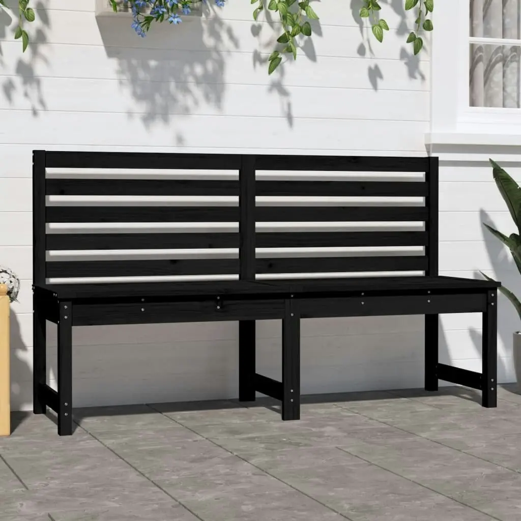 Garden Bench Black 157.5 cm Solid Wood Pine 824043