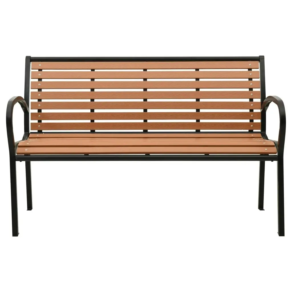 Garden Bench Black and Brown 116 cm Steel and WPC 319579