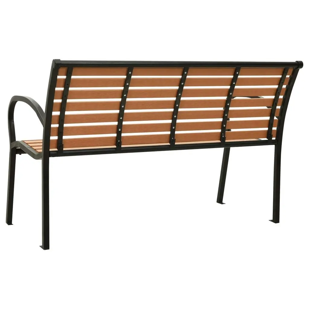 Garden Bench Black and Brown 116 cm Steel and WPC 319579