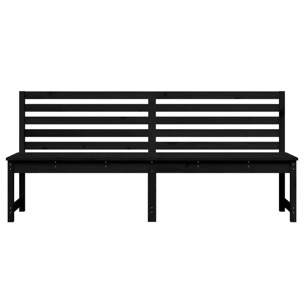 Garden Bench Black 201.5 cm Solid Wood Pine 824050