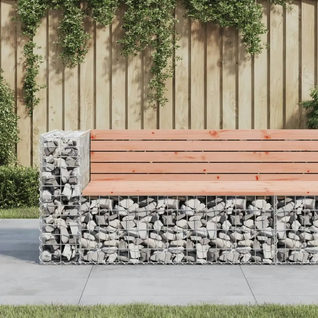 Garden Bench Gabion Design 122x71x65.5 cm Solid Wood Douglas 834384