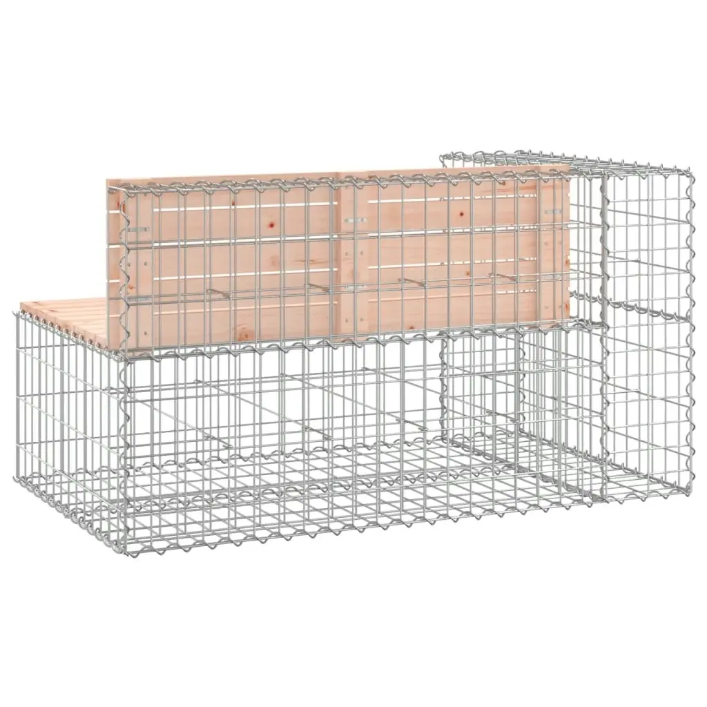 Garden Bench Gabion Design 122x71x65.5 cm Solid Wood Douglas 834384